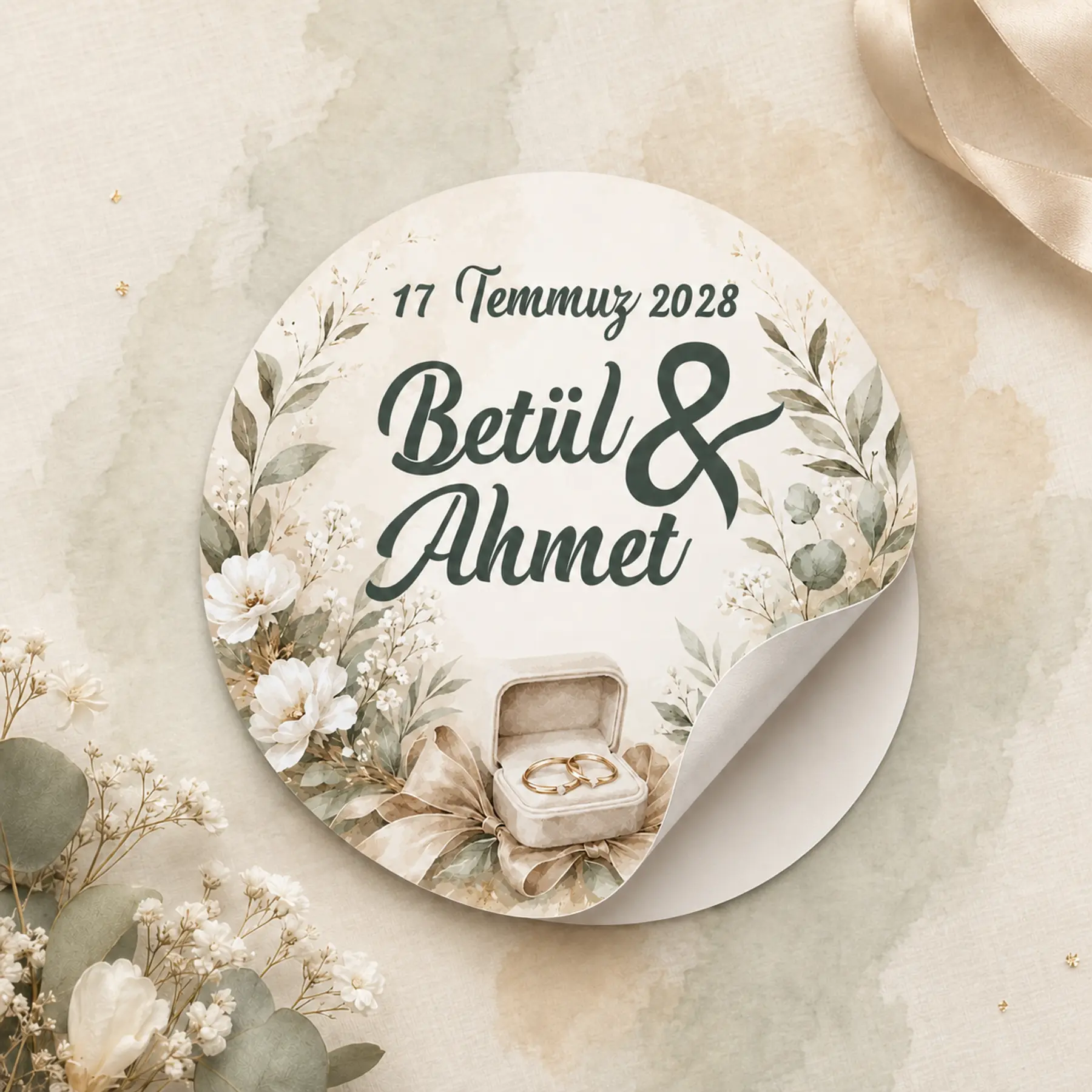 Alyans Temalı Nişan Kına Sticker