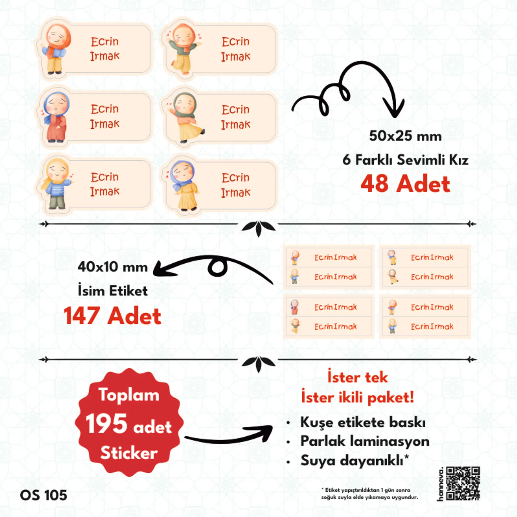 Hijab Girls Temalı Sticker 6 Karakter