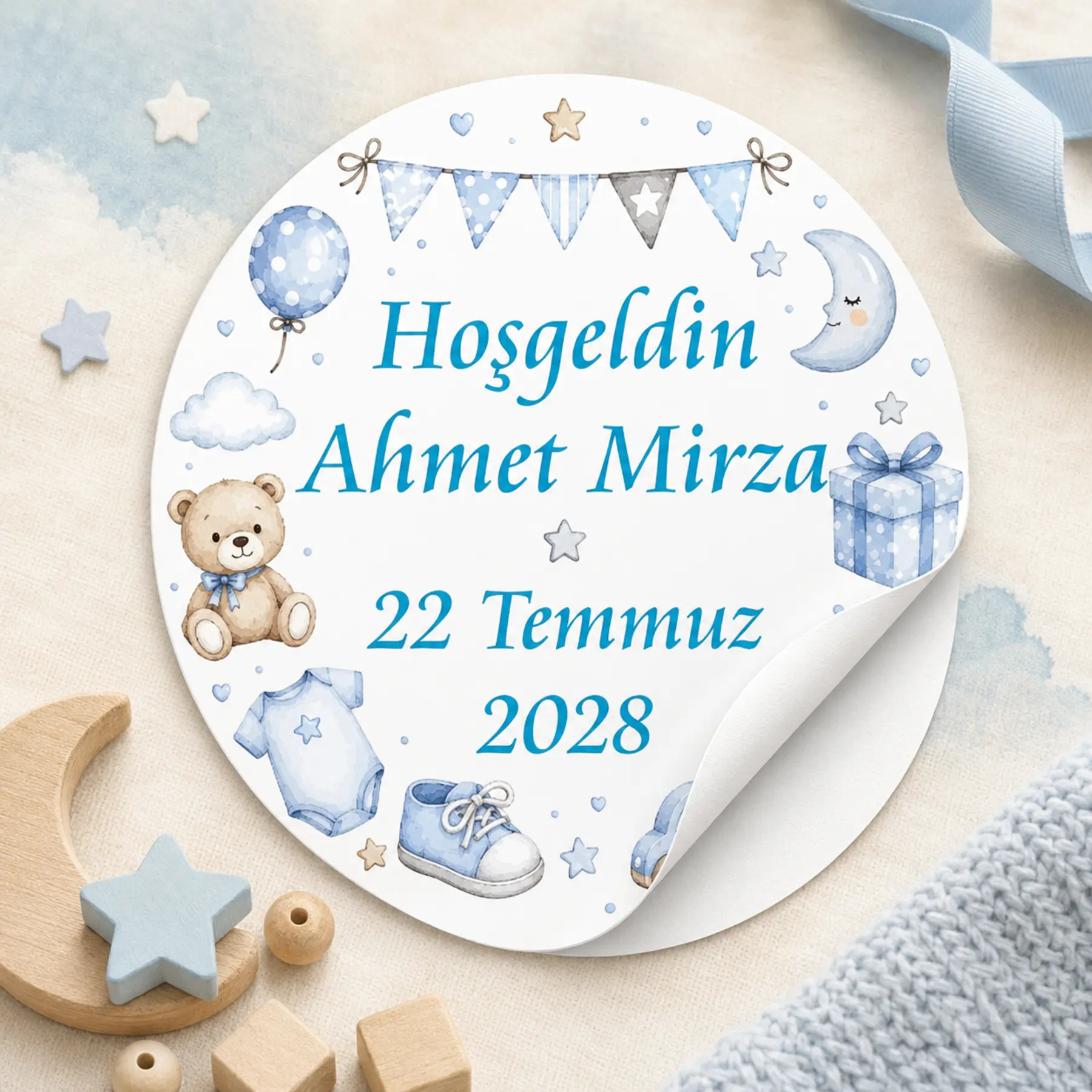 Hoşgeldin Bebek Erkek Sticker