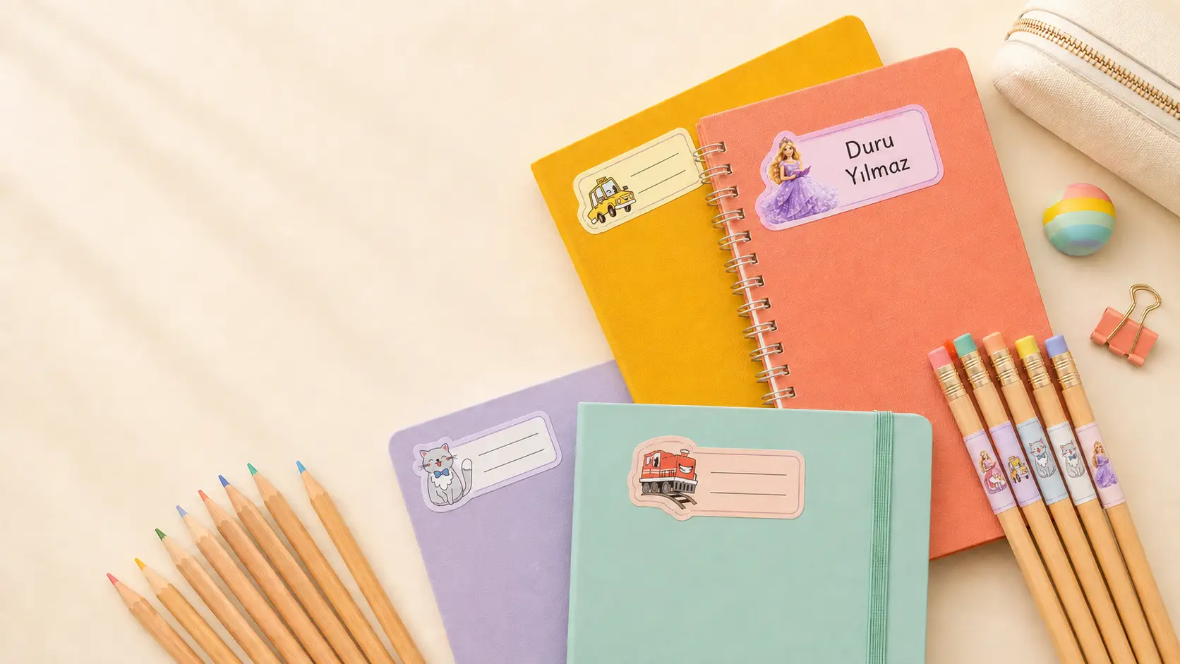 Kişiye Özel Okul Etiketleri: Defter ve Kalemler Karışmasın | Hanneva