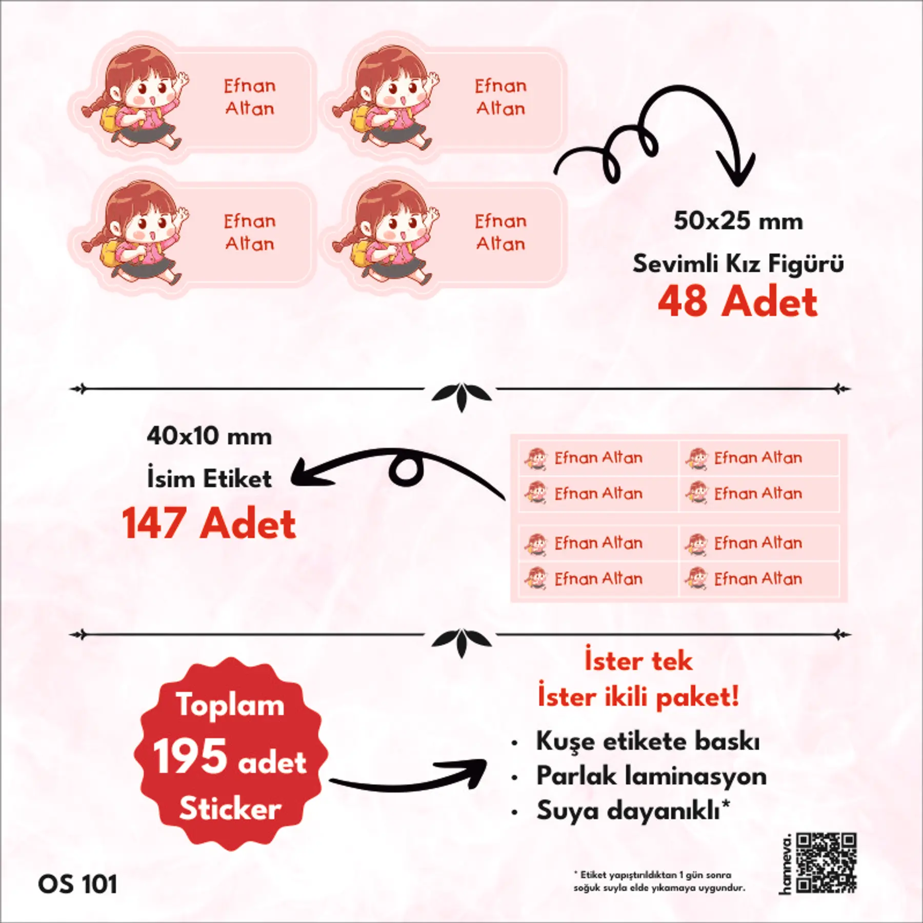 Sevimli Kız Temalı Sticker